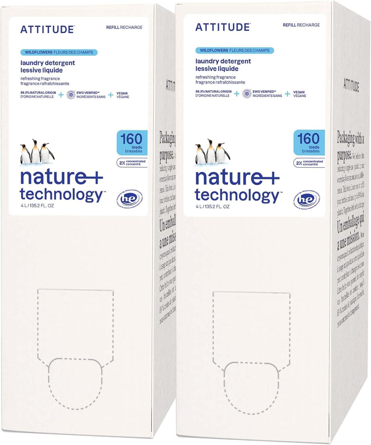image:imageATTITUDE Liquid Laundry Detergent EWG Verified Laundry Soap HE Compatible Vegan and Plant Based Products CrueltyFree Wildflowers 40 Loads 676 Fl Oz Pack of 6Wildflower