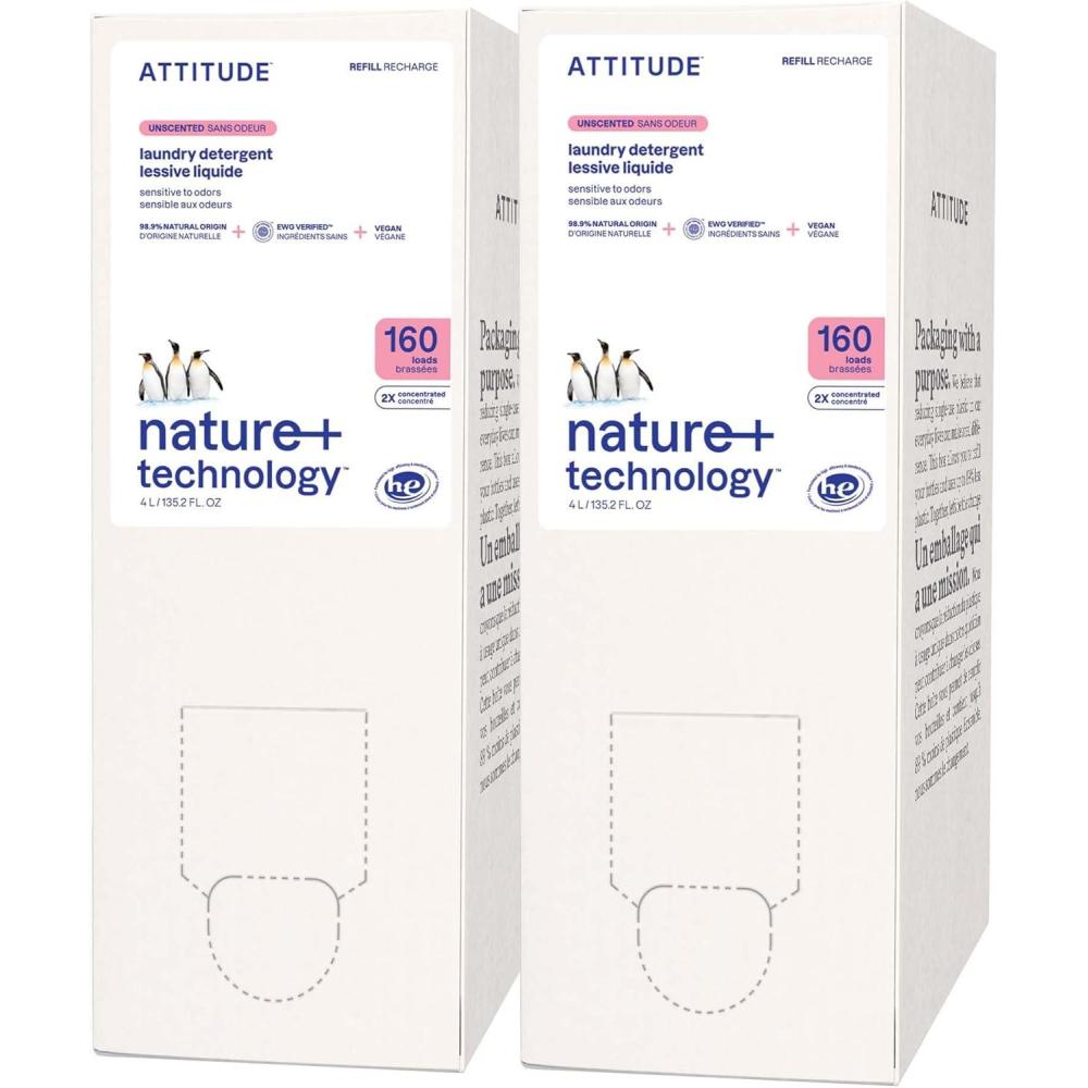 image:imageATTITUDE Liquid Laundry Detergent EWG Verified Laundry Soap HE Compatible Vegan and Plant Based Products CrueltyFree Wildflowers 40 Loads 676 Fl Oz Pack of 6Unscented