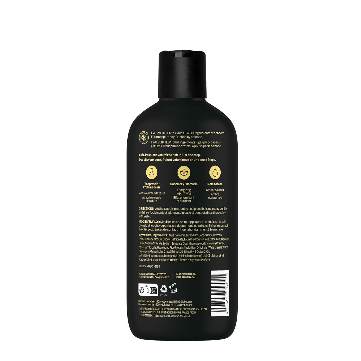 image:imageATTITUDE Mens Shampoo and Conditioner 2in1 Volumizing for Thin Hair With Rosemary and Rice Protein 97 Natural Origin Ingredients EWG Verified Amber amp Citrus 32 Fl OzAmber Citrus