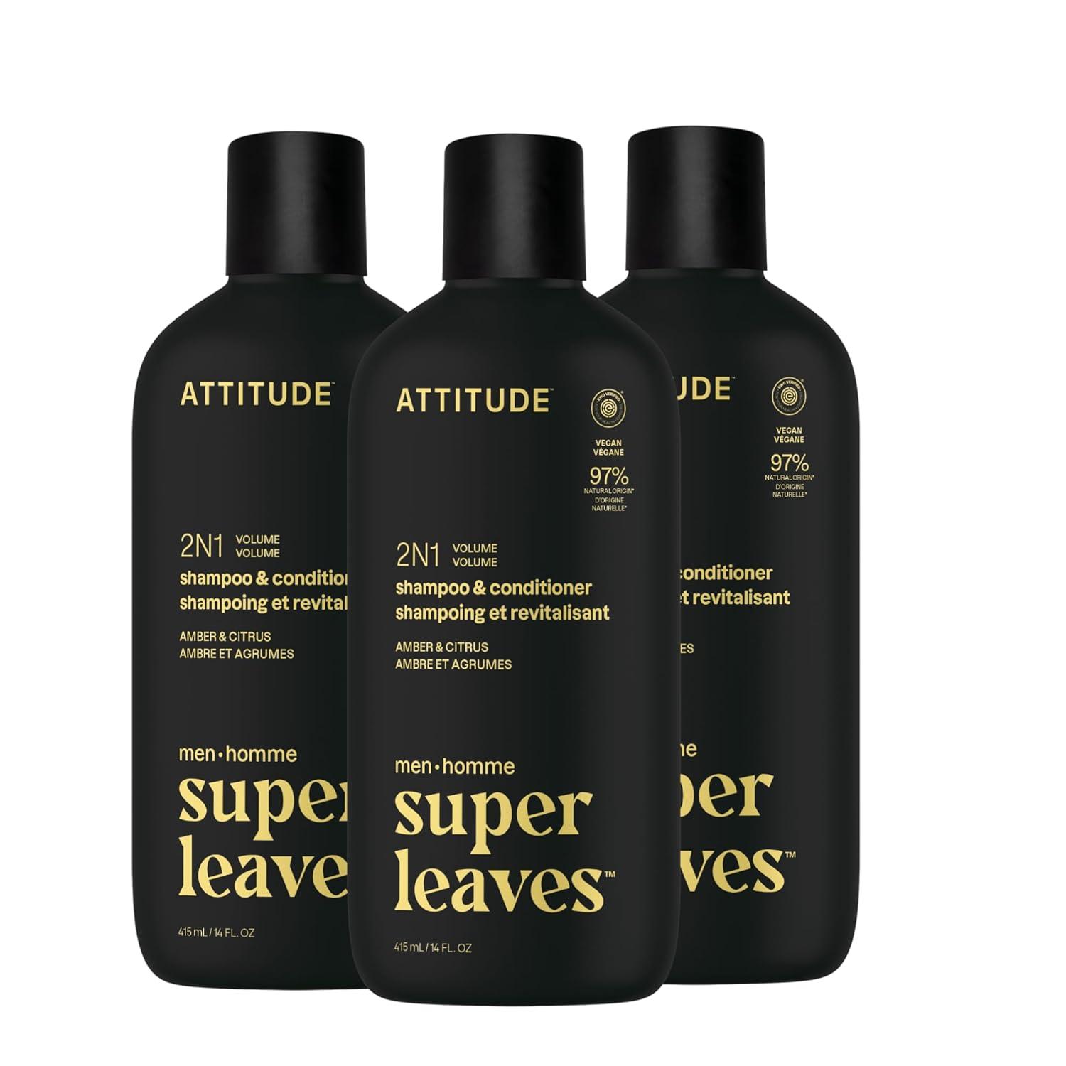 image:imageATTITUDE Mens Shampoo and Conditioner 2in1 Volumizing for Thin Hair With Rosemary and Rice Protein 97 Natural Origin Ingredients EWG Verified Amber amp Citrus 32 Fl OzAmber Citrus