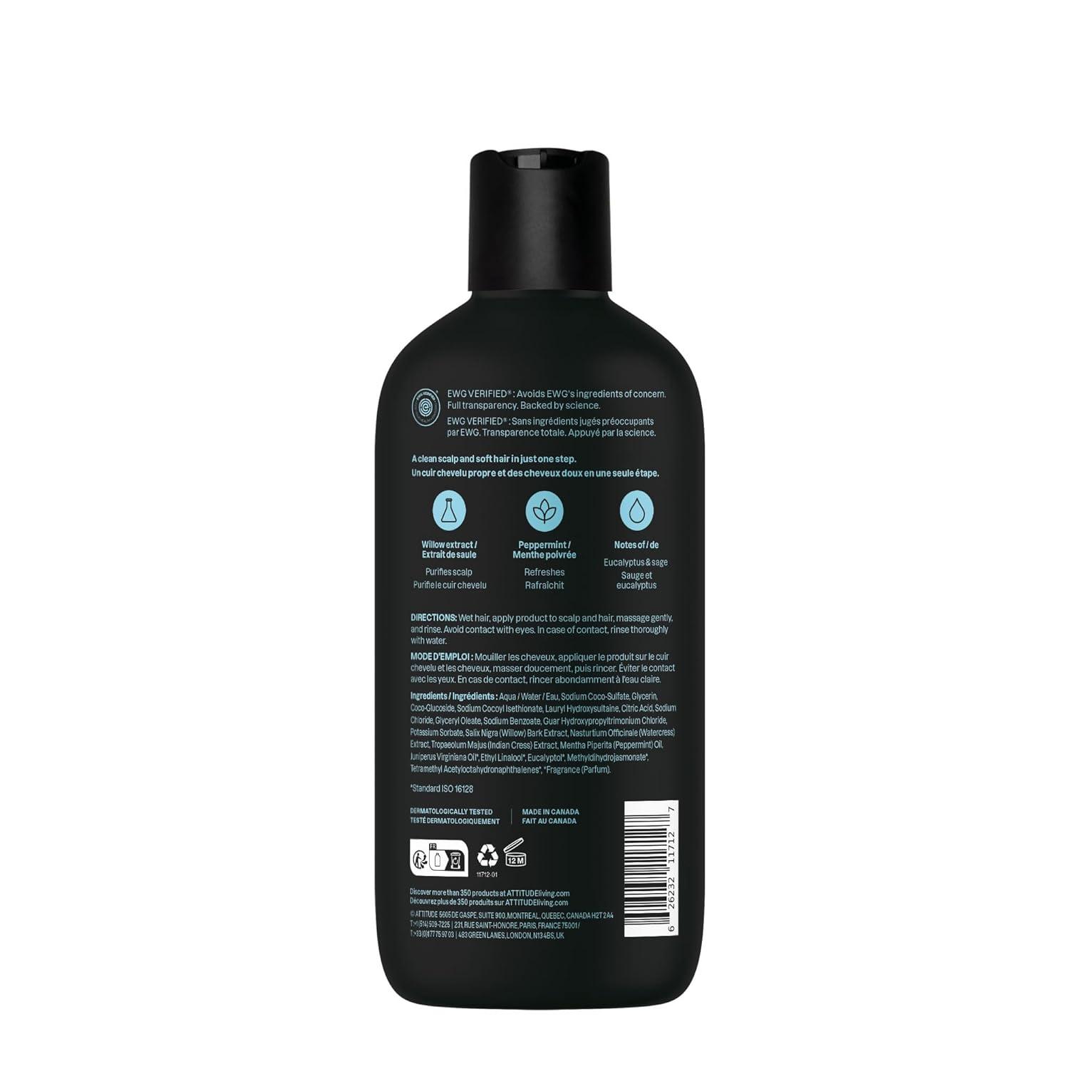 image:imageATTITUDE Mens Shampoo and Conditioner 2in1 Volumizing for Thin Hair With Rosemary and Rice Protein 97 Natural Origin Ingredients EWG Verified Amber amp Citrus 32 Fl OzEucalyptus Sage