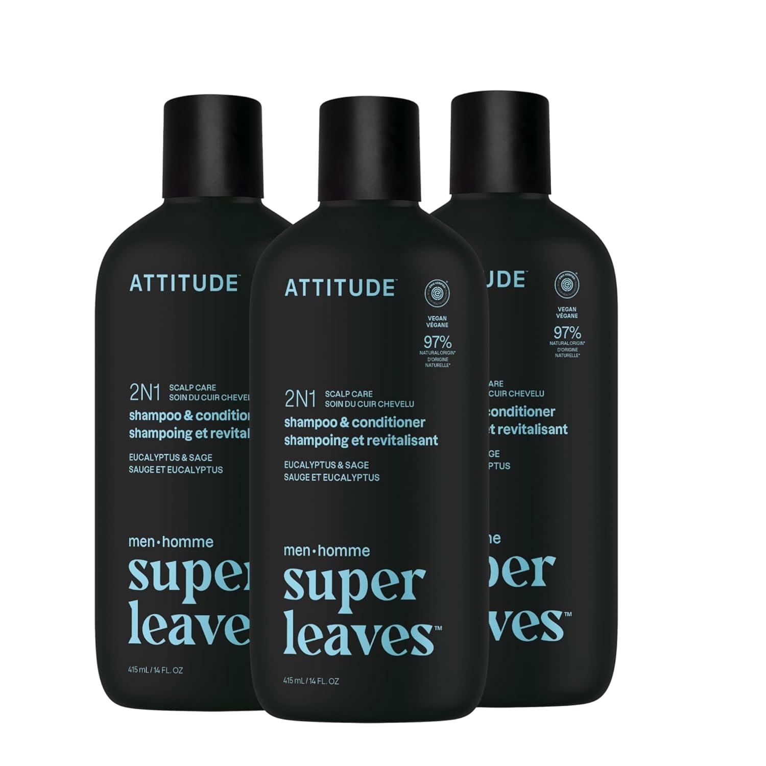 image:imageATTITUDE Mens Shampoo and Conditioner 2in1 Volumizing for Thin Hair With Rosemary and Rice Protein 97 Natural Origin Ingredients EWG Verified Amber amp Citrus 32 Fl OzEucalyptus Sage