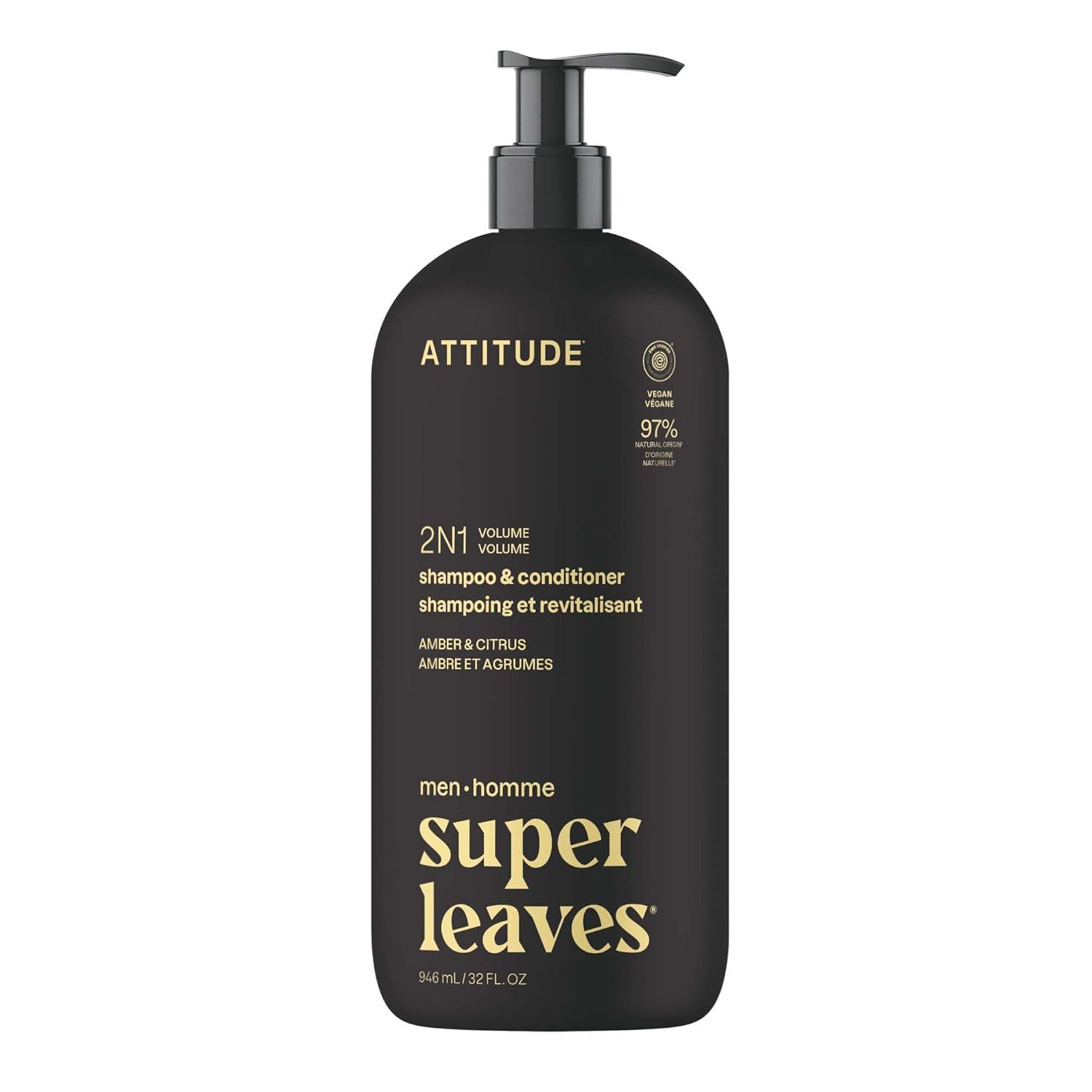 image:imageATTITUDE Mens Shampoo and Conditioner 2in1 Volumizing for Thin Hair With Rosemary and Rice Protein 97 Natural Origin Ingredients EWG Verified Amber amp Citrus 32 Fl OzAmber Citrus