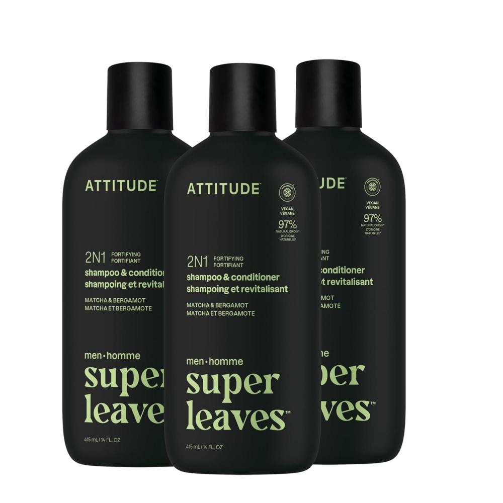 image:imageATTITUDE Mens Shampoo and Conditioner 2in1 Volumizing for Thin Hair With Rosemary and Rice Protein 97 Natural Origin Ingredients EWG Verified Amber amp Citrus 32 Fl OzMatcha Bergamot