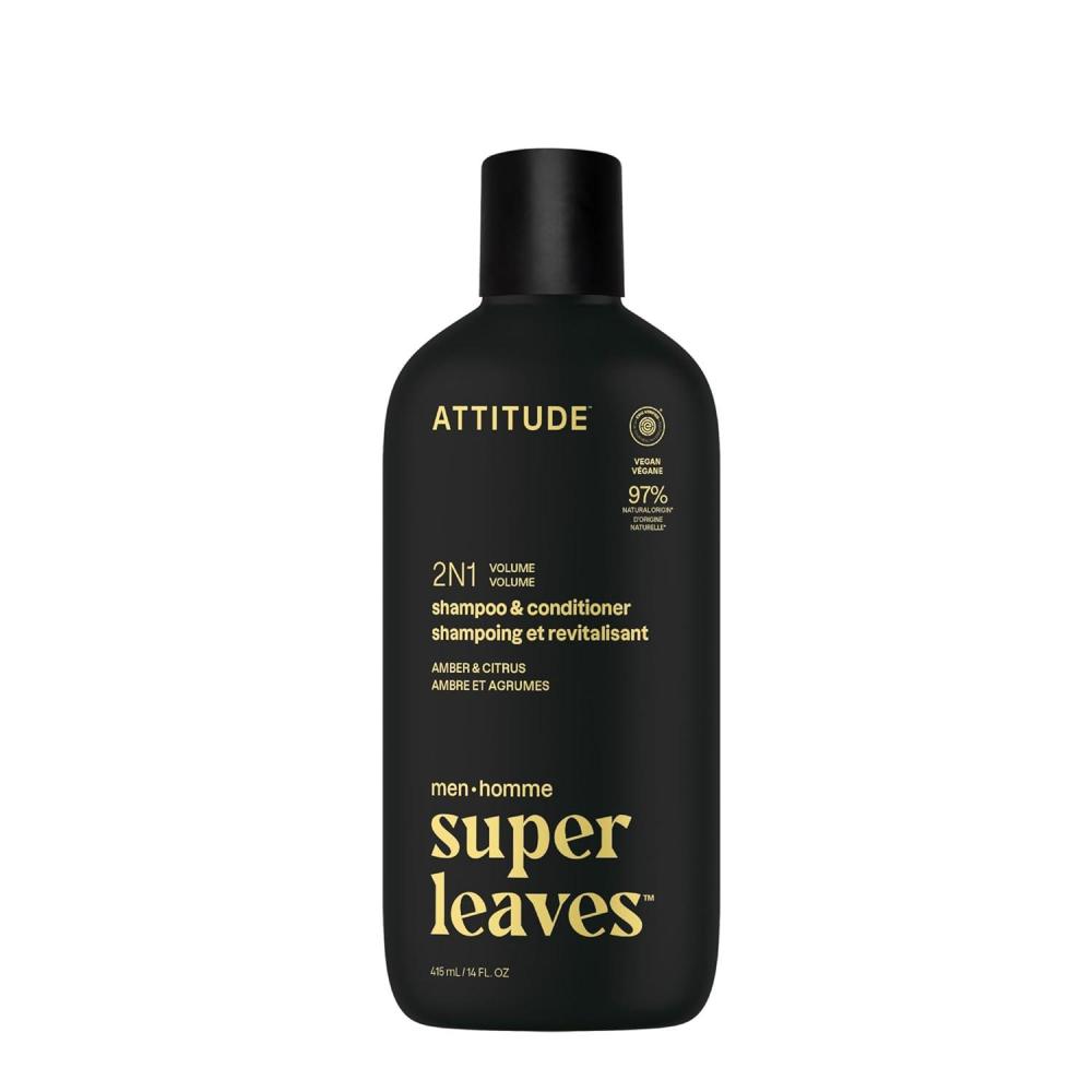 image:imageATTITUDE Mens Shampoo and Conditioner 2in1 Volumizing for Thin Hair With Rosemary and Rice Protein 97 Natural Origin Ingredients EWG Verified Amber amp Citrus 32 Fl OzAmber Citrus