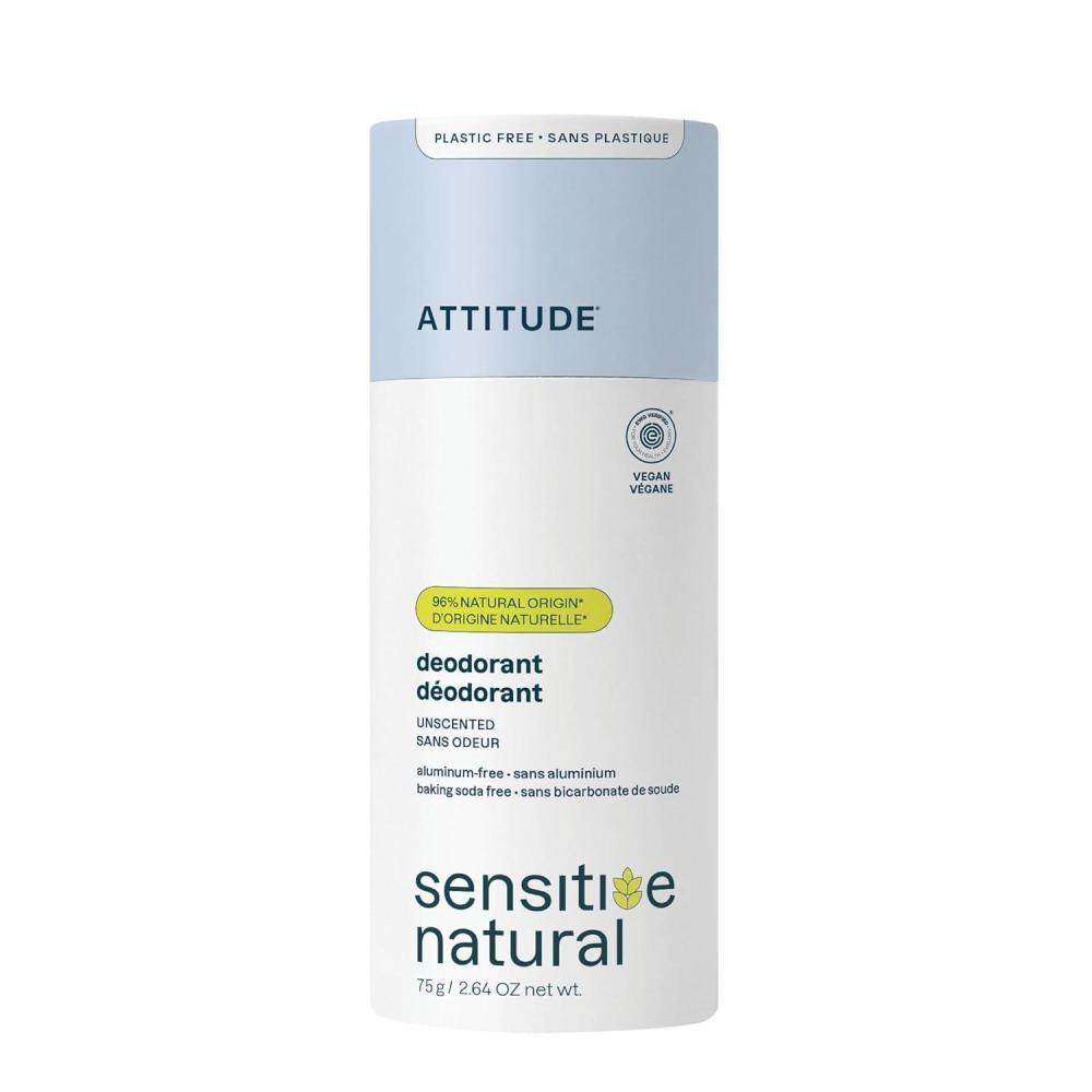 image:imageATTITUDE Sensitive Skin Deodorant Aluminum Free Deodorant for Women amp Men with Oat Extract Baking Soda Free Gentle Odor Protection Vegan Fragrance Free Unscented 264 Oz