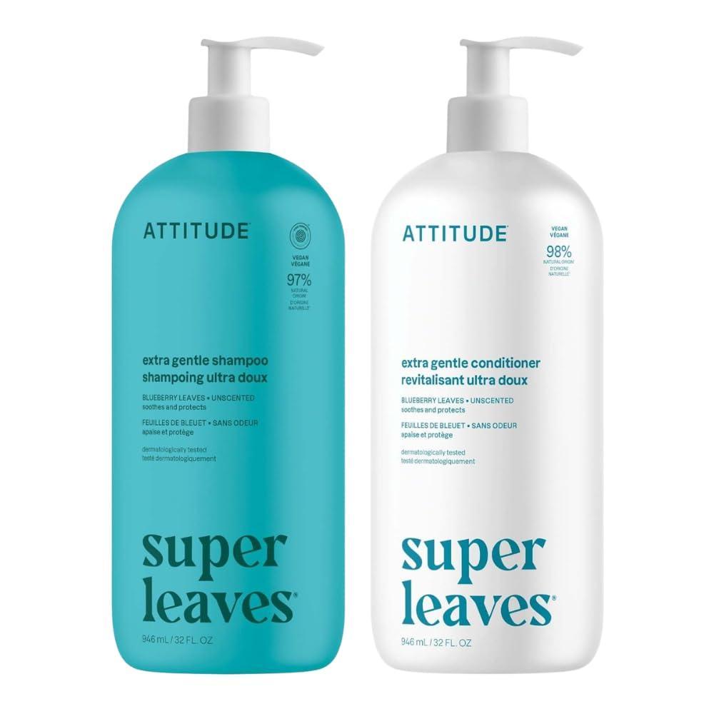 image:imageATTITUDE Extra Gentle Shampoo amp Conditioner Bundle Set of 2 Unscented Vegan PlantBased Soothes Dry Scalp
