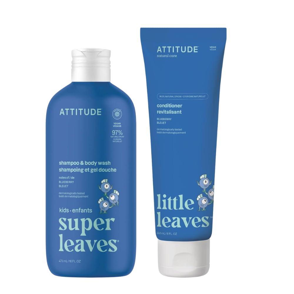 image:imageATTITUDE Kids Shampoo Body Wash amp Conditioner Bundle Set of 2 Blueberry Vegan PlantBased Dermatologically Tested