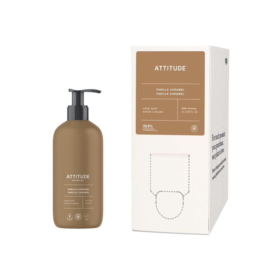 image:imageATTITUDE Liquid Hand Soap  Bulk Refill Bundle Vanilla Caramel EWG Verified Plant Based Vegan 16 Fl Oz  676 Fl Oz