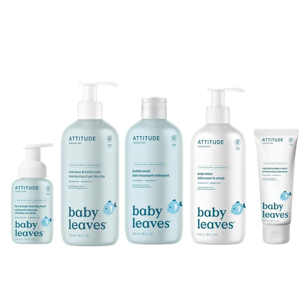 image:imageBundle of ATTITUDE 2in1 Foaming Wash Body Lotion 2in1 Shampoo and Body Wash Bubble Wash and Calendula Body Cream EWG Verified Dermatologically Tested Vegan Good NightGood Night