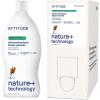 ATTITUDE Dish Soap & Refill Bundle, EWG Verified, Plant-Based, Vegan, Green Apple & Basil, 23.7 + 67.6 Fl Oz