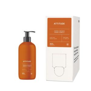 ATTITUDE Liquid Hand Soap + Bulk Refill Bundle, Orange Cinnamon, EWG Verified, Plant Based, Vegan, 16 Fl Oz + 67.6 Fl Oz