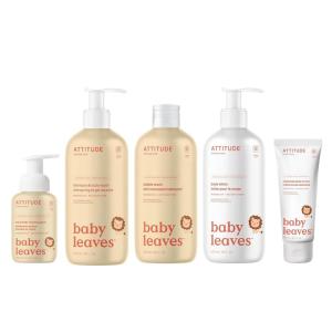 Bundle of ATTITUDE 2in1 Foaming Wash, Body Lotion, 2in1 Shampoo and Body Wash, Bubble Wash and Calendula Body Cream, EWG Verified, Dermatologically Tested, Vegan, Good Night(Pear)