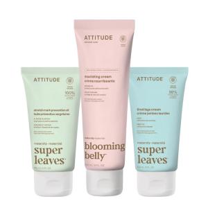 Bundle of ATTITUDE Pregnancy Stretch Mark Prevention Oil and Body Cream, EWG Verified, Dermatologically Tested, Vegan Maternity Products, Argan Oil + Pregnancy Tired Legs Cream, Mint