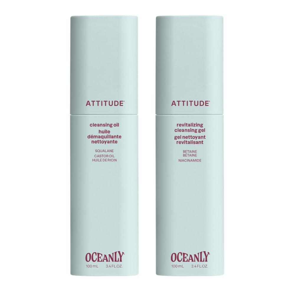 image:imageATTITUDE Double Cleanse Bundle Set of 2 Cleansing Oil amp Cleansing Gel Squalane Niacinamide amp Betaine EWG Verified Vegan Unscented