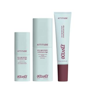 ATTITUDE Anti Aging Skincare Bundle, Set of 3, Hyaluronic Acid Serum, Face Cream & Eye Cream, EWG Verified, Vegan, Fragrance-Free, Dermatologically Tested