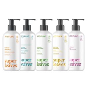 ATTITUDE Liquid Hand Soap Bundle, Set of 5, Assorted Scents, EWG Verified, Vegan, Plant and Mineral-Based, 16 Fl Oz Each